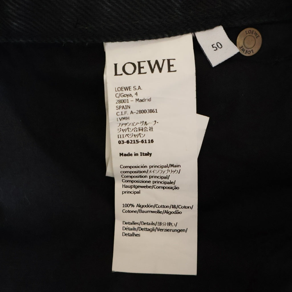 LOEWE(ロエベ) ANAGRAM BAGGY JEANS アナグラム刺繍 バギーパンツ デニムパンツ ブラック H526Y11W61