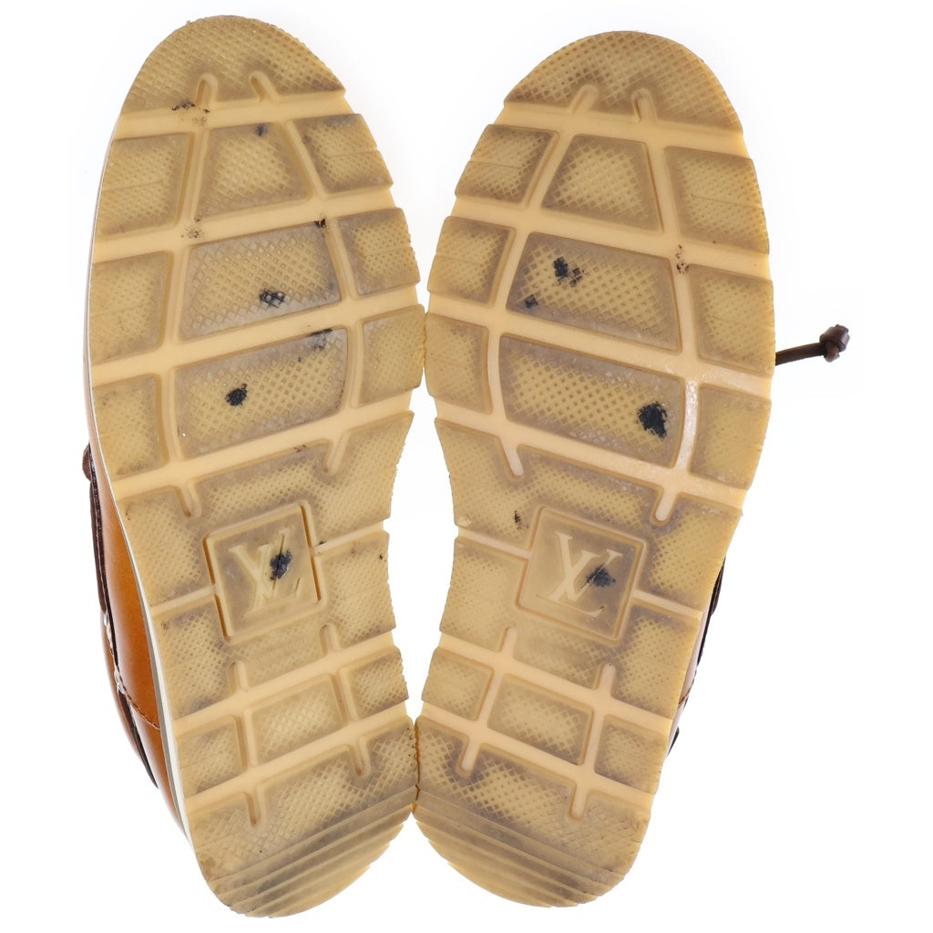 LOUIS VUITTON(ルイヴィトン) モカシンロゴ レザーデッキシューズ ブラウン FA0183