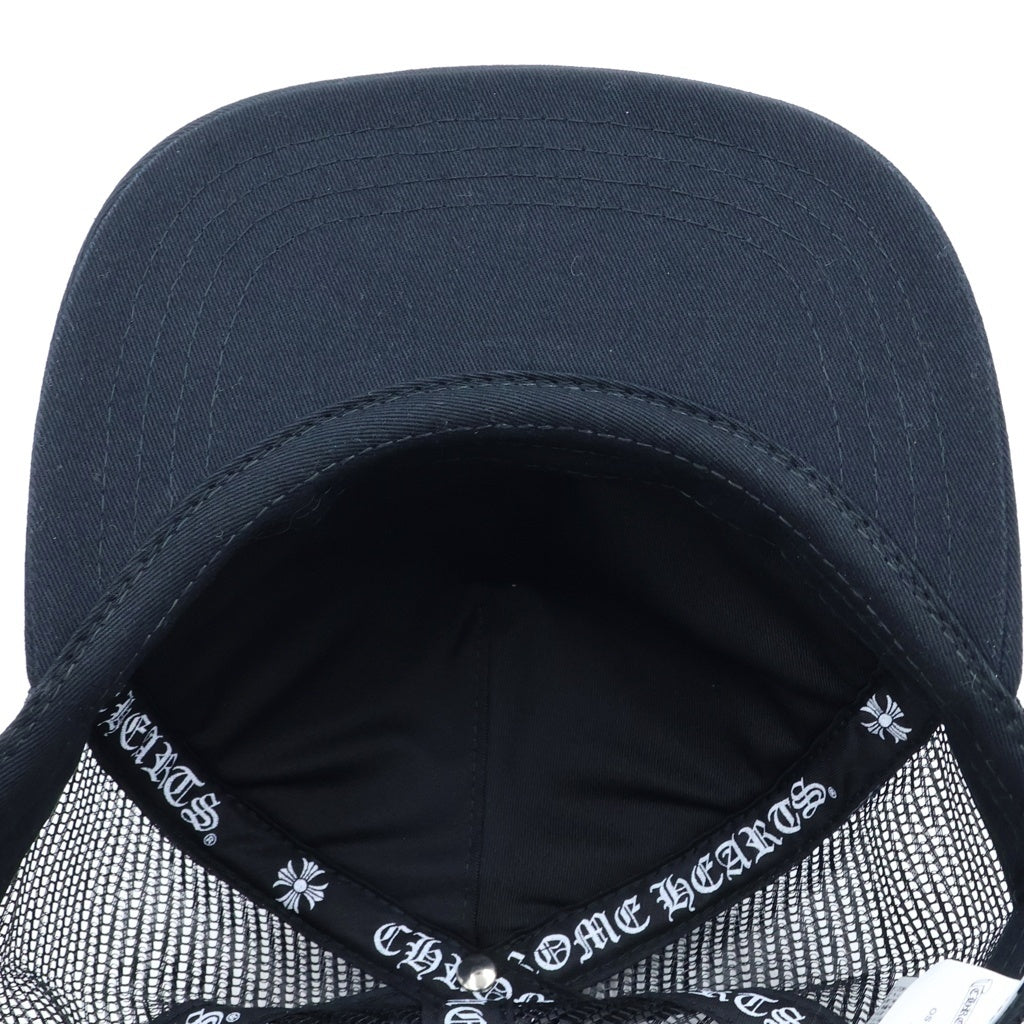 CHROME HEARTS(クロムハーツ) 3 セメタリークロスパッチハラコ トラッカーキャップ 帽子 メッシュ クロスボール付き ブラック