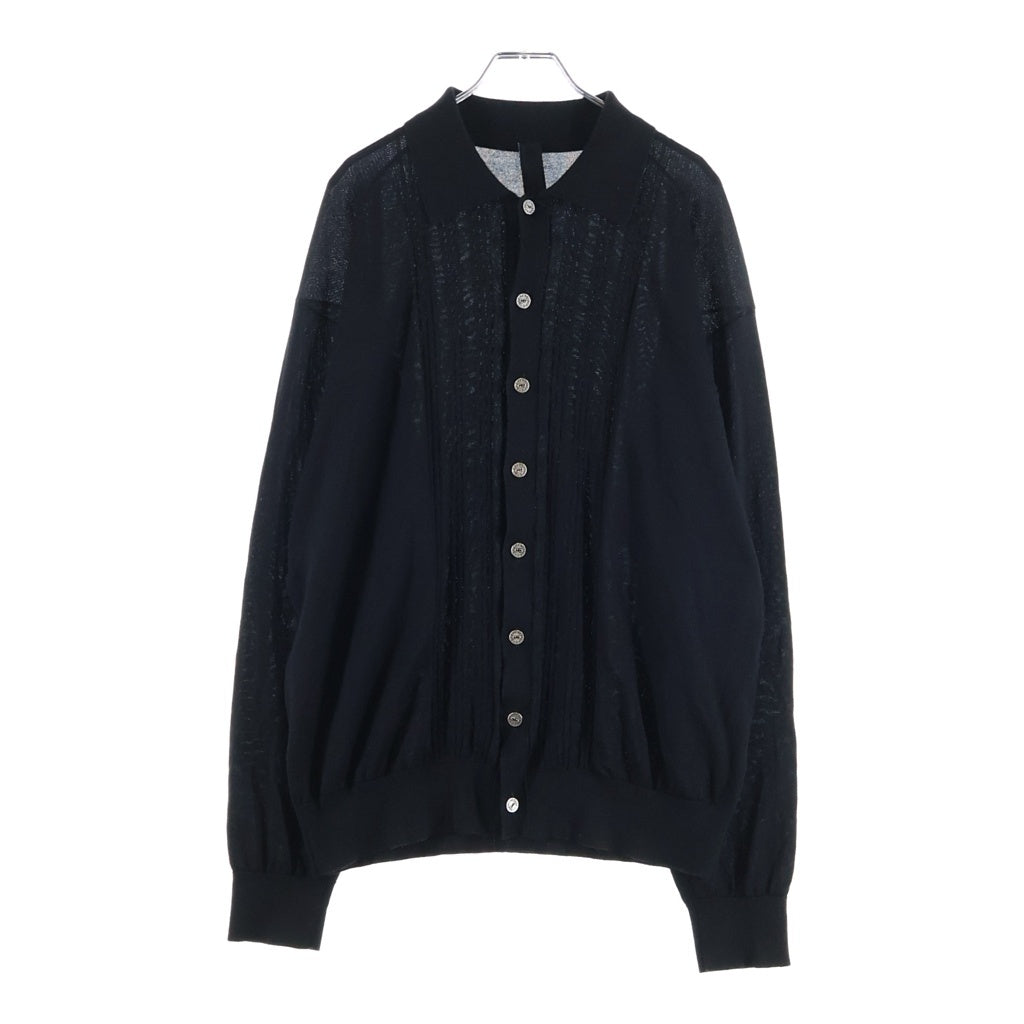 CHROME HEARTS(クロムハーツ) CARDIGAN クロスパッチ カシミアニット 襟付き カーディガン ブラック