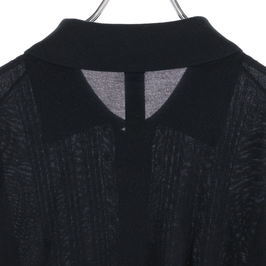 CHROME HEARTS(クロムハーツ) CARDIGAN クロスパッチ カシミアニット 襟付き カーディガン ブラック