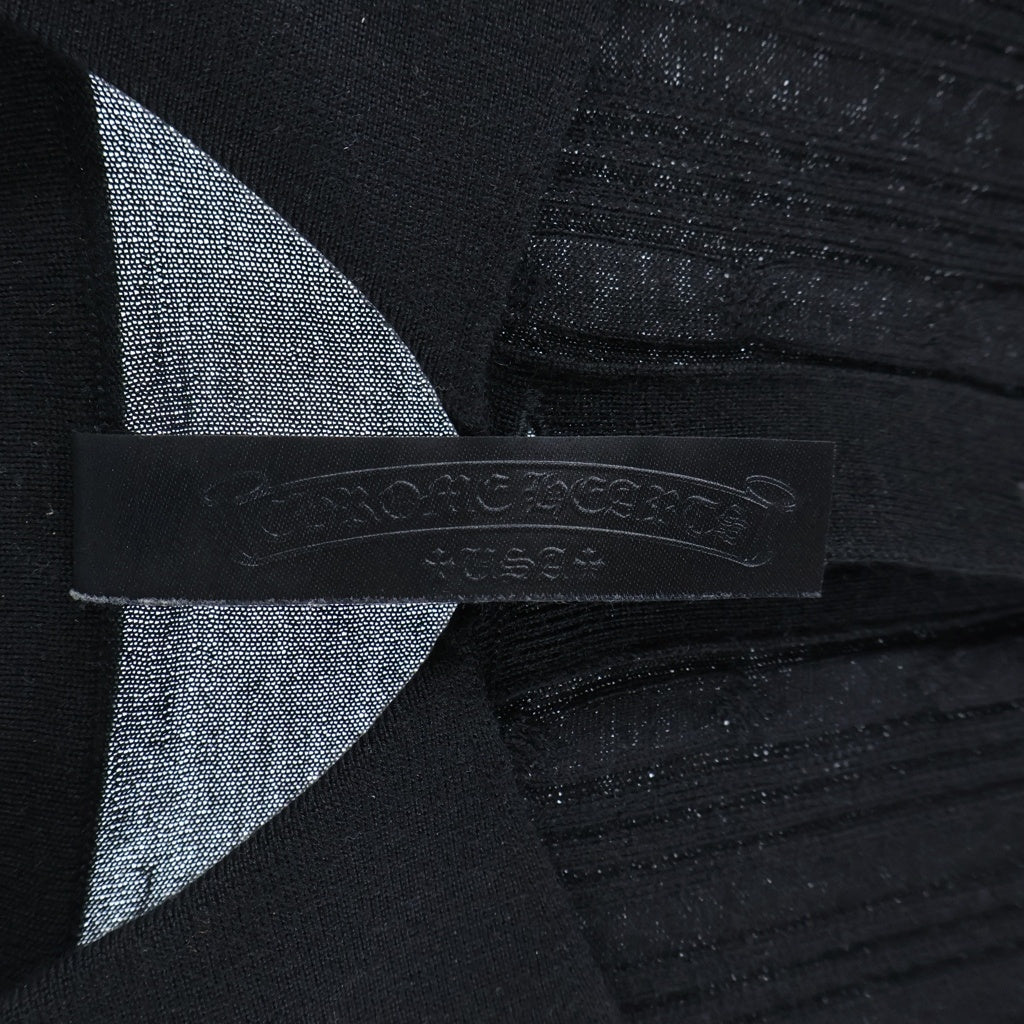 CHROME HEARTS(クロムハーツ) CARDIGAN クロスパッチ カシミアニット 襟付き カーディガン ブラック