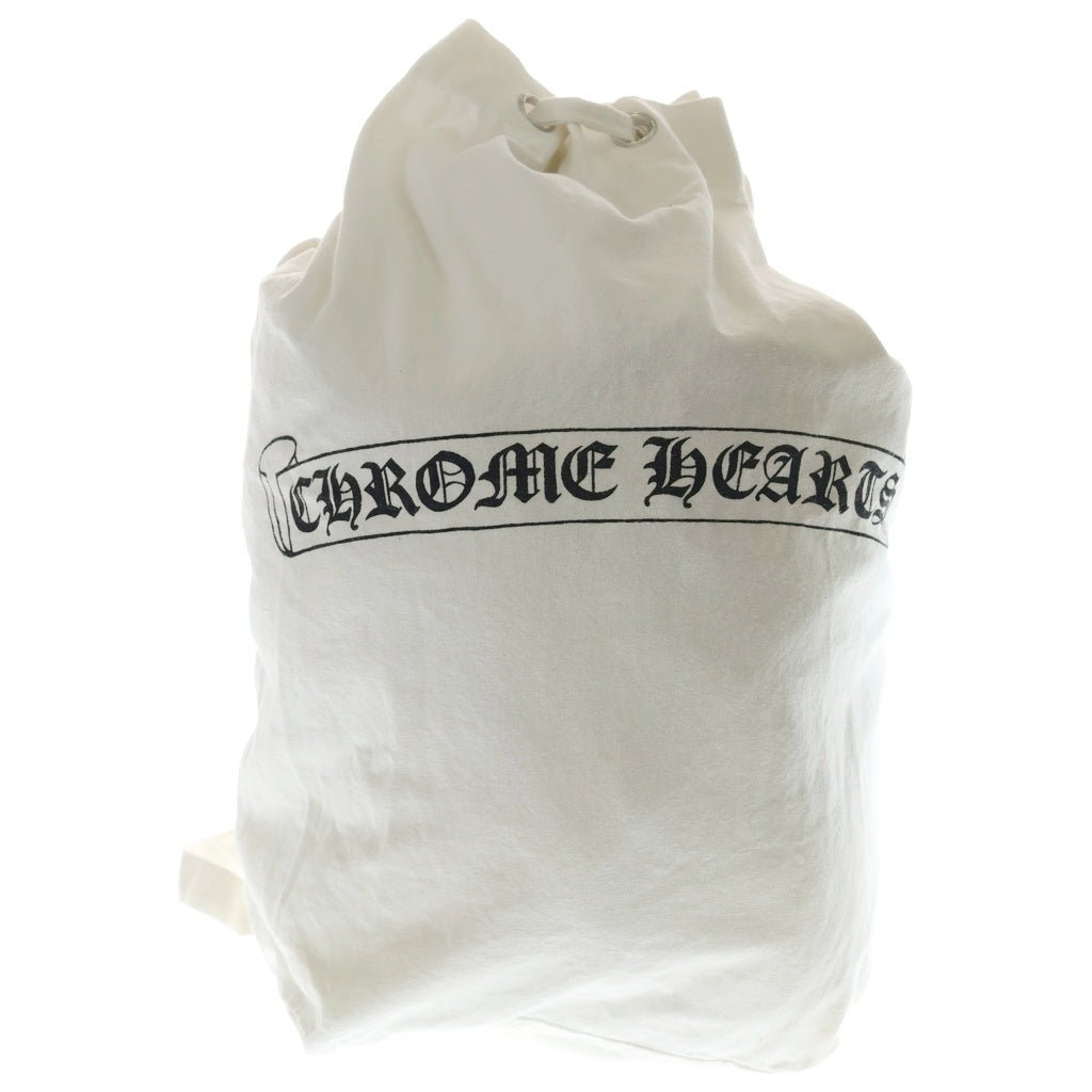 CHROME HEARTS(クロムハーツ) キャンパス地 スクロールプリント ランドリーバッグ 巾着 ホワイト