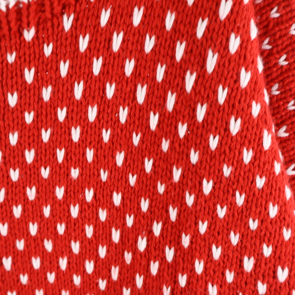 CHROME HEARTS(クロムハーツ) CROSS PATCH CASHMERE KNIT SWEATER クロスパッチ付きカシミアニットセーター レッド/ホワイト