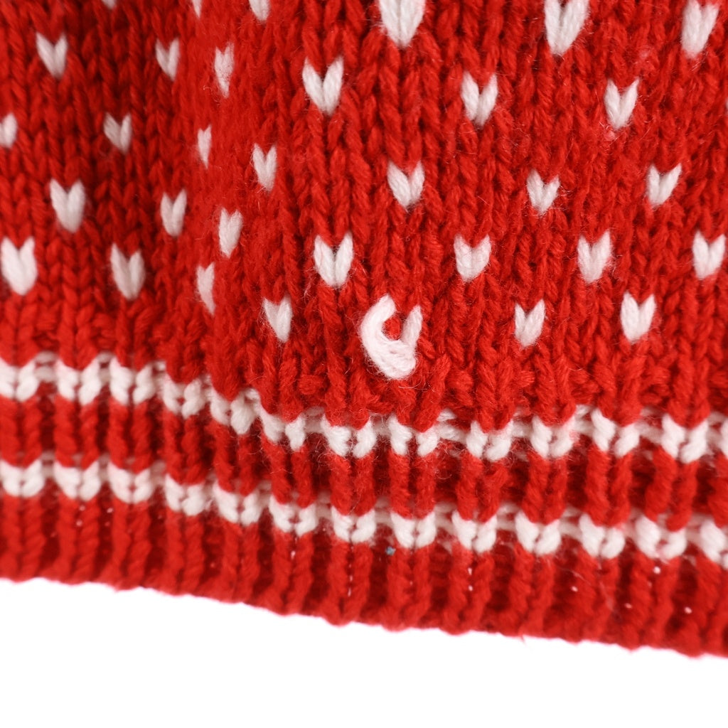 CHROME HEARTS(クロムハーツ) CROSS PATCH CASHMERE KNIT SWEATER クロスパッチ付きカシミアニットセーター レッド/ホワイト