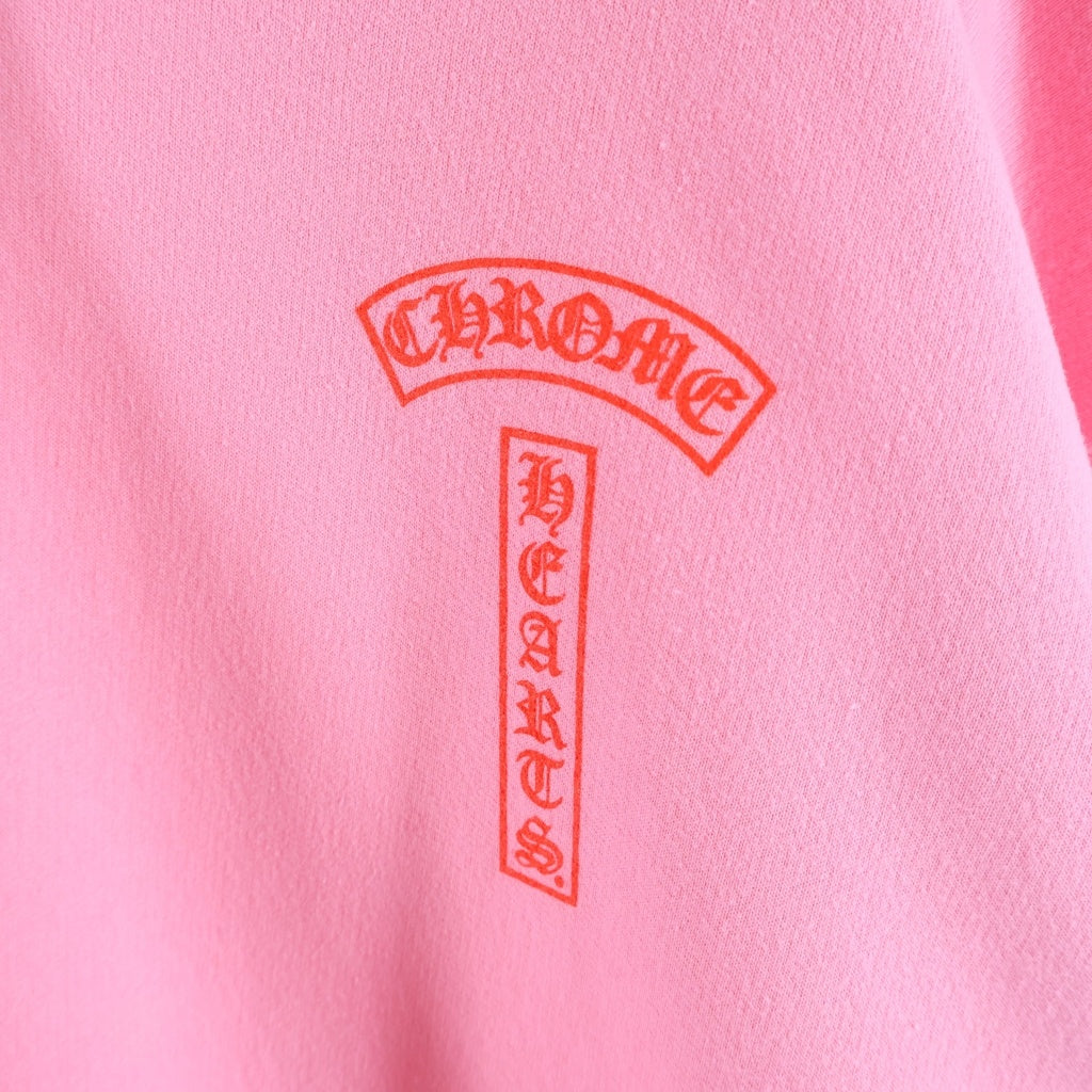 CHROME HEARTS(クロムハーツ) SWTSHRT PLVR バックアーチロゴパーカー ピンク