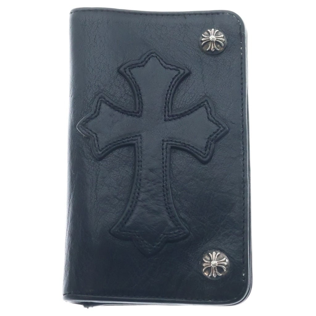 CHROME HEARTS(クロムハーツ) 1ZIP CROSS PATCH 1ジップ クロスパッチ付きクロスボタンレザーウォレット財布