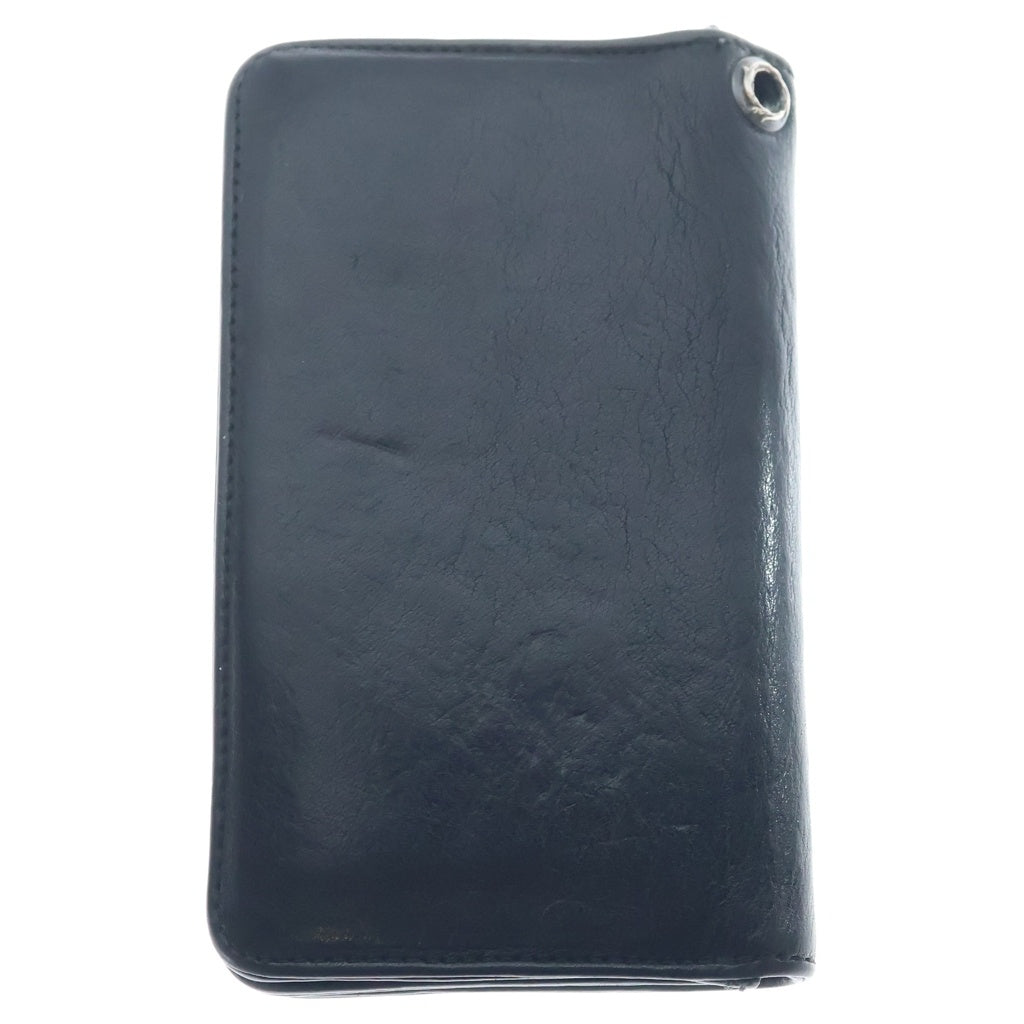 CHROME HEARTS(クロムハーツ) 1ZIP CROSS PATCH 1ジップ クロスパッチ付きクロスボタンレザーウォレット財布