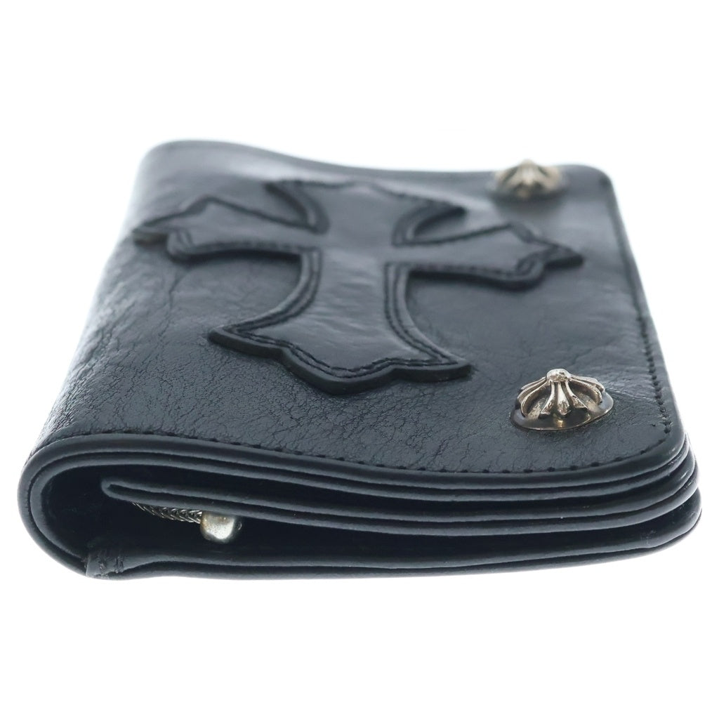 CHROME HEARTS(クロムハーツ) 1ZIP CROSS PATCH 1ジップ クロスパッチ付きクロスボタンレザーウォレット財布