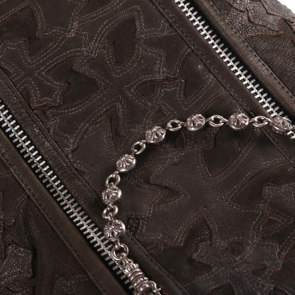 CHROME HEARTS(クロムハーツ) DUFFLE GYM BAG-CEME JAPAN LIMITED セメタリークロスパッチ 日本限定 ダガージップ レザーボストンバッグ