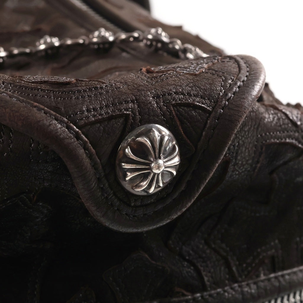 CHROME HEARTS(クロムハーツ) DUFFLE GYM BAG-CEME JAPAN LIMITED セメタリークロスパッチ 日本限定 ダガージップ レザーボストンバッグ