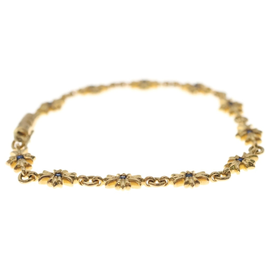 CHROME HEARTS(クロムハーツ) 22K TNY E CH PLS P SAP タイニーECHプラス PAVEサファイア ゴールドブレスレット