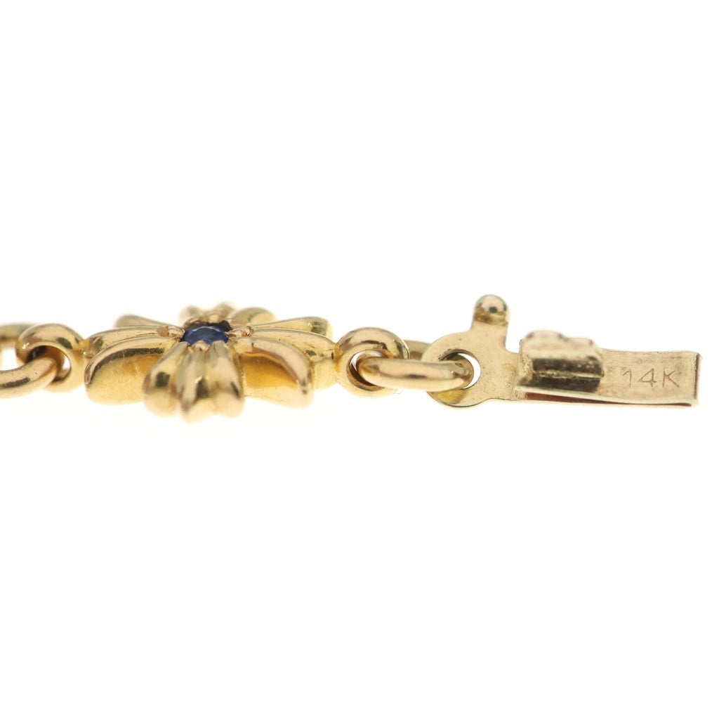 CHROME HEARTS(クロムハーツ) 22K TNY E CH PLS P SAP タイニーECHプラス PAVEサファイア ゴールドブレスレット