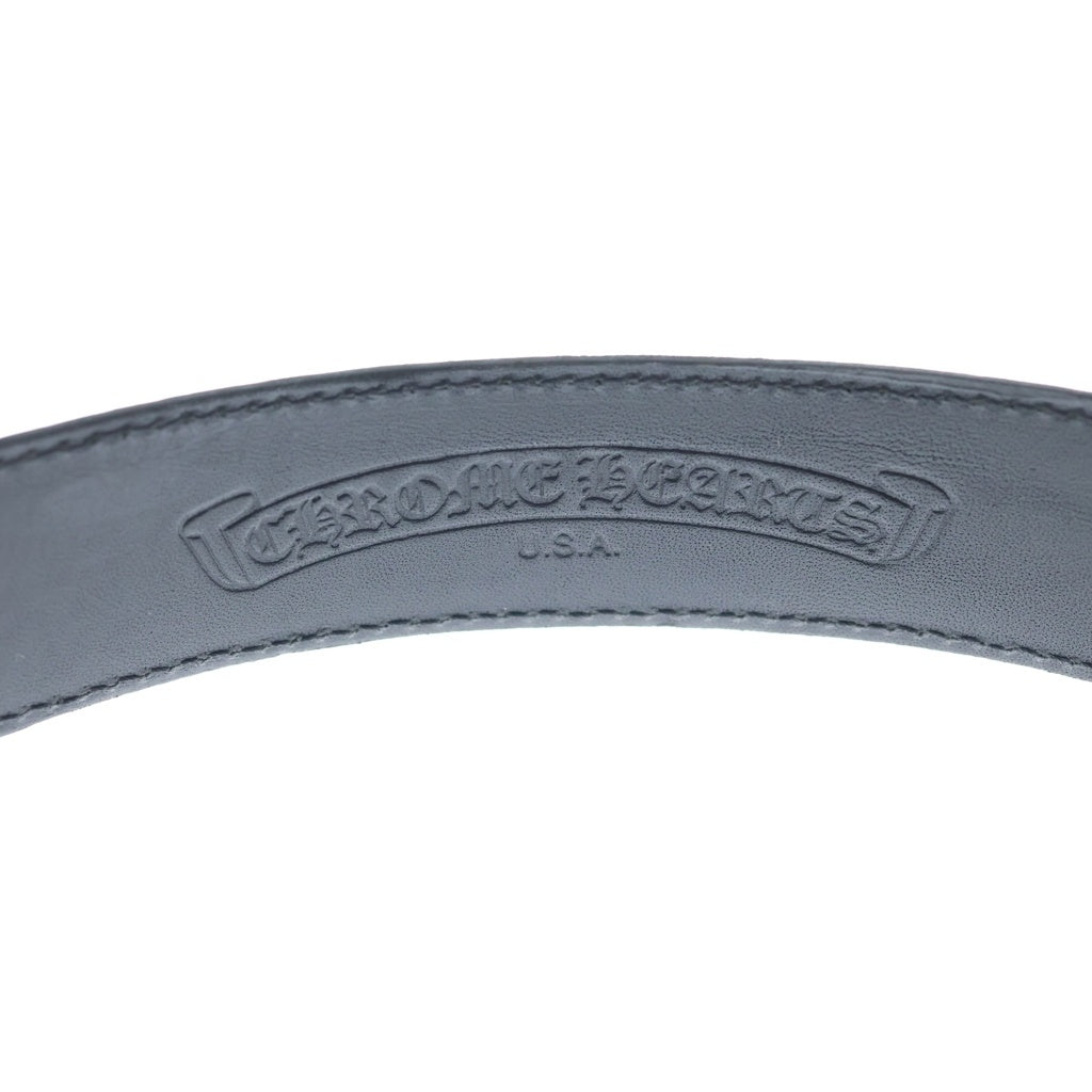 CHROME HEARTS(クロムハーツ) BUCKL OVAL CROSS1.5 1.5クラシックオーバルクロス レザーストラップ一体型シルバーベルト