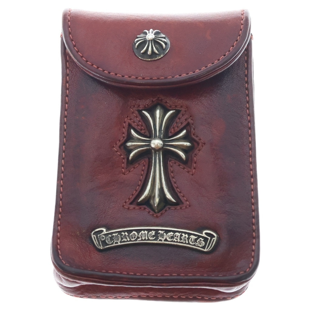 CHROME HEARTS(クロムハーツ) CH CROSS CIGARETTE CASE CHクロス シガレットケース 煙草入れ ワインレッド/シルバー
