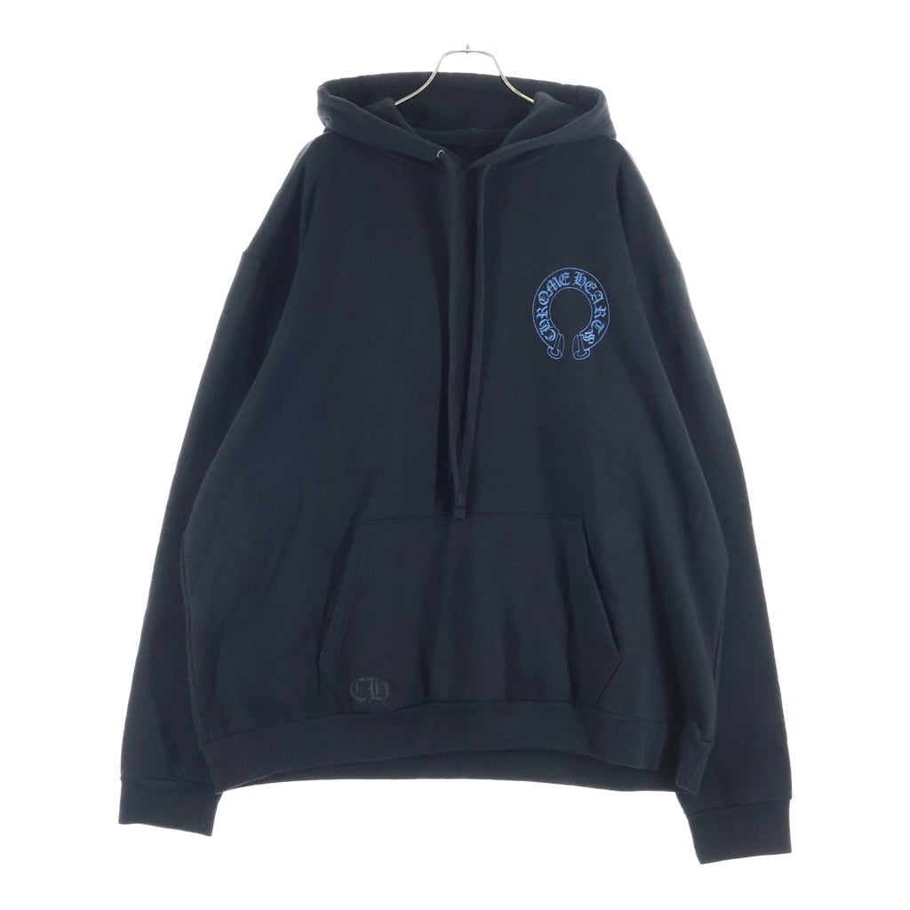 CHROME HEARTS(クロムハーツ) FRIENDS & FAMILY LIMITED SWTSHRT PLVR フレンズ&ファミリー アームフローラルグリッタープリント コットンジップアップパーカー ブラック/ブルー