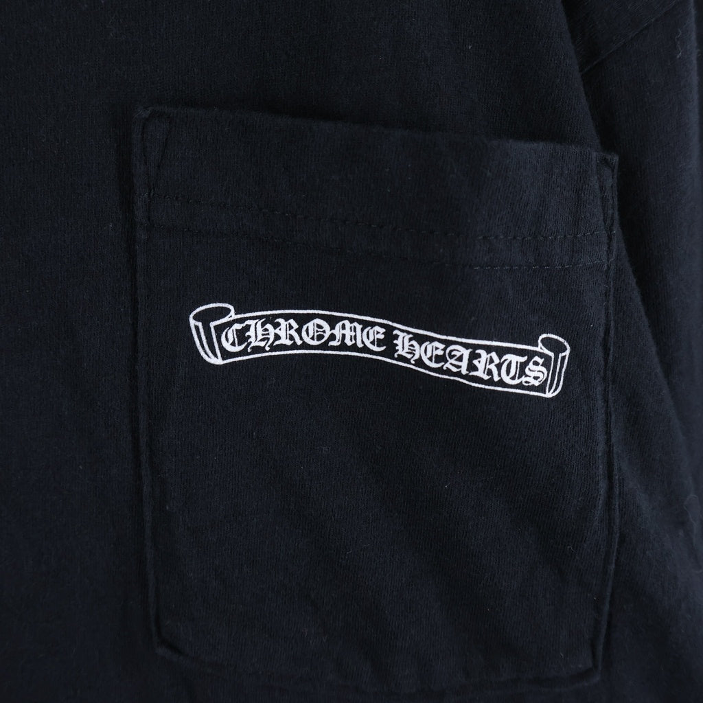 CHROME HEARTS(クロムハーツ) CH L S 1 スクロールラベルバックリント長袖カットソー ブラック/ホワイト