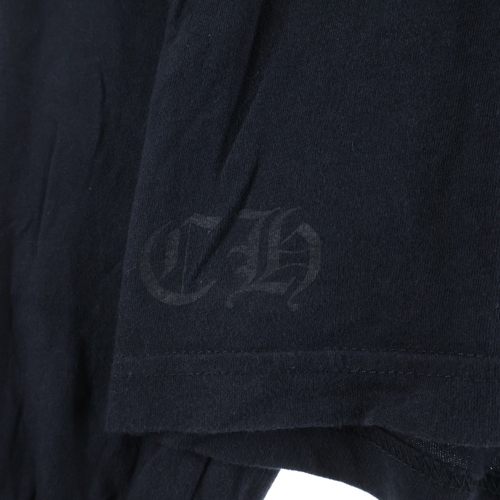 CHROME HEARTS(クロムハーツ) CH L S 1 スクロールラベルバックリント長袖カットソー ブラック/ホワイト