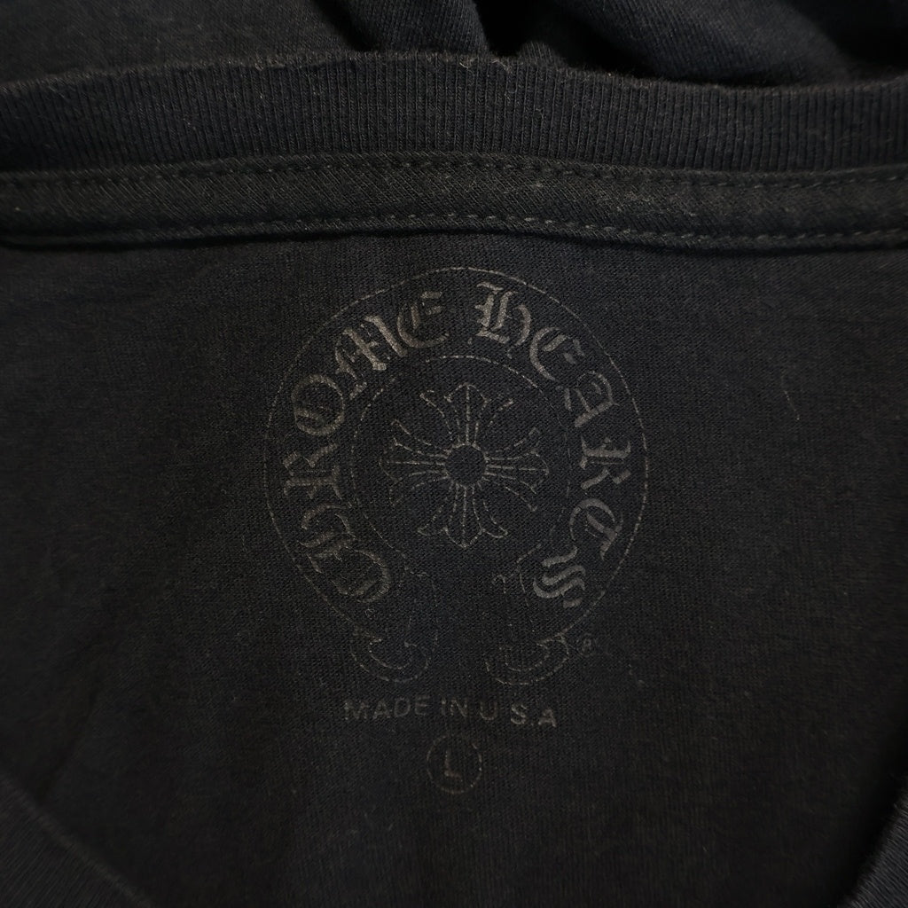 CHROME HEARTS(クロムハーツ) CH L S 1 スクロールラベルバックリント長袖カットソー ブラック/ホワイト