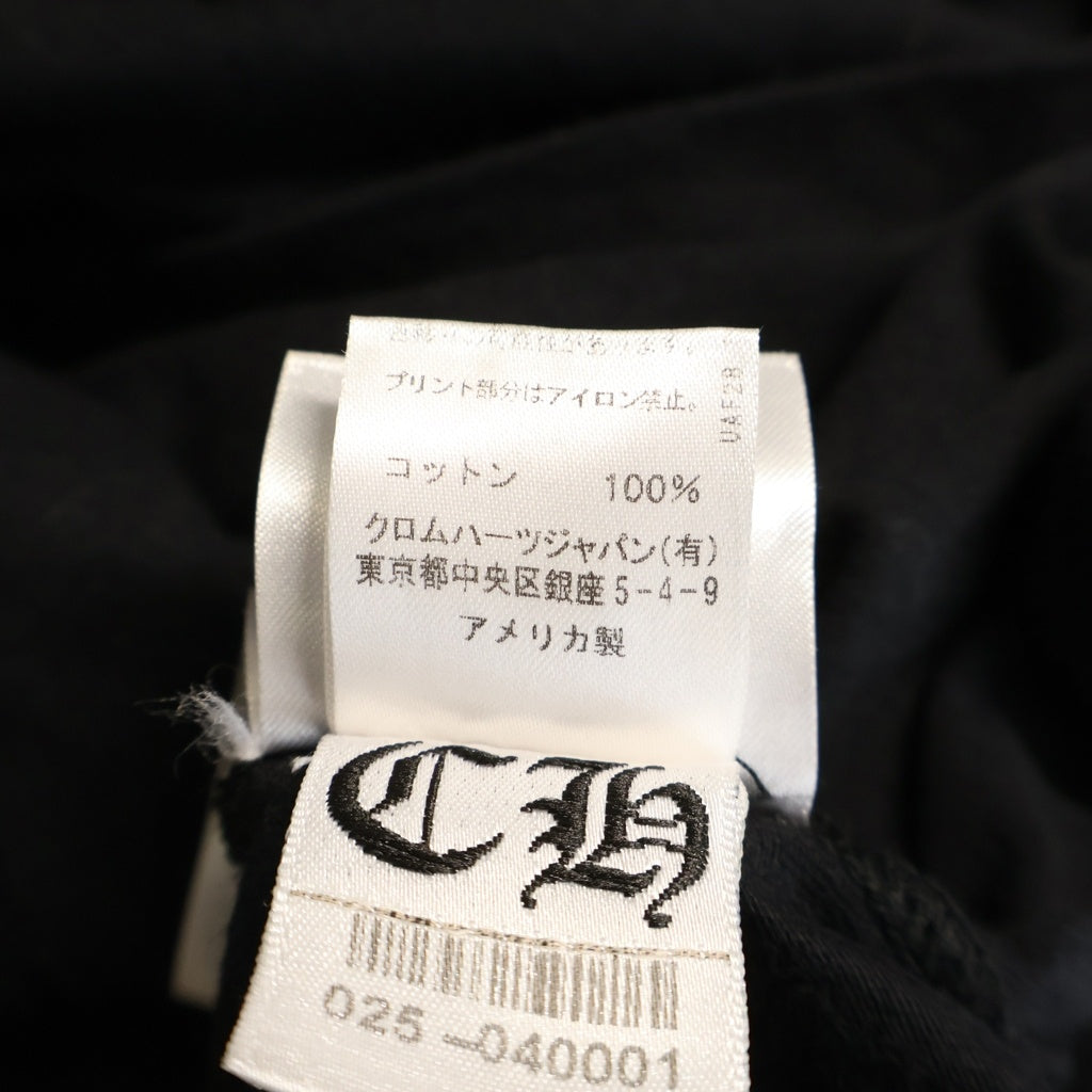 CHROME HEARTS(クロムハーツ) CH L S 1 スクロールラベルバックリント長袖カットソー ブラック/ホワイト