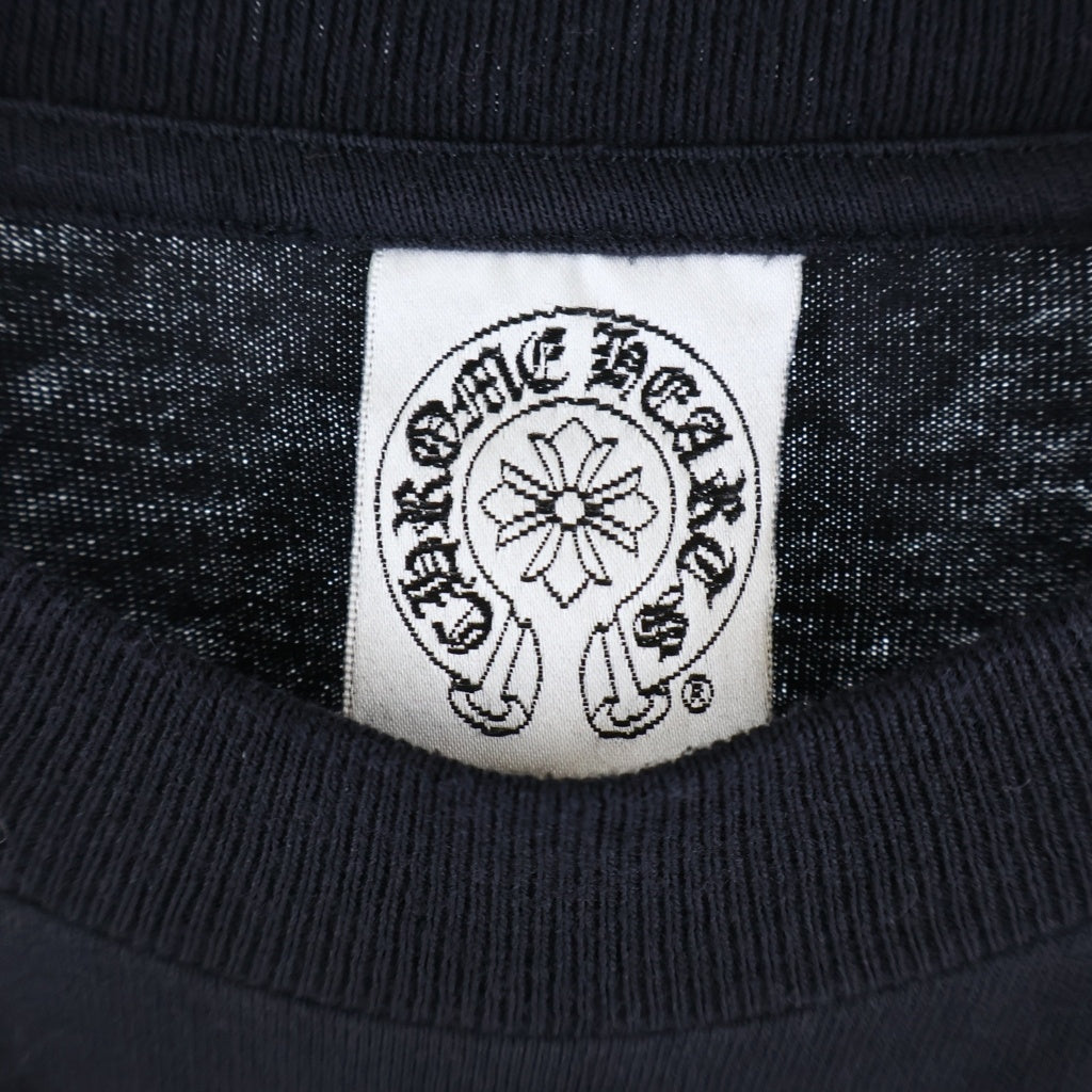 CHROME HEARTS(クロムハーツ) OLD GALF スクロールラベルプリント 長袖Tシャツ カットソー ブラック/グリーン