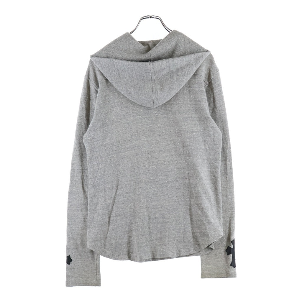 CHROME HEARTS(クロムハーツ) OLD 袖クロスパッチ付きハーフジップパーカー グレー