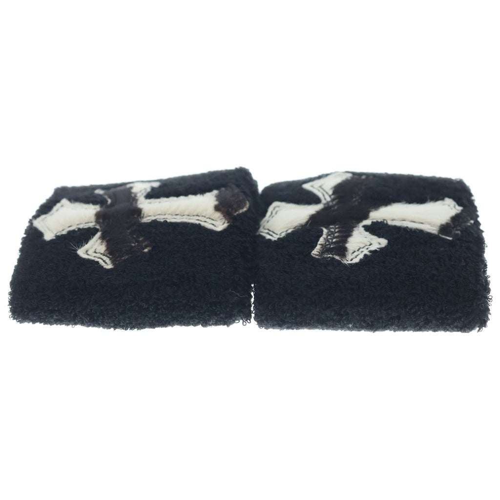 CHROME HEARTS(クロムハーツ) SWEATBAND WRIST ゼブラハラコクロスパッチリストバンド ブラック/ホワイト