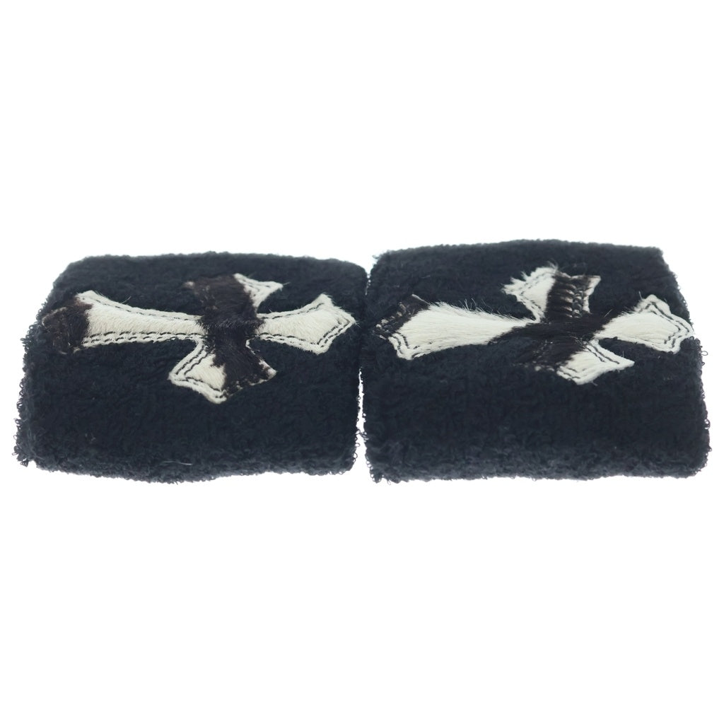 CHROME HEARTS(クロムハーツ) SWEATBAND WRIST ゼブラハラコクロスパッチリストバンド ブラック/ホワイト
