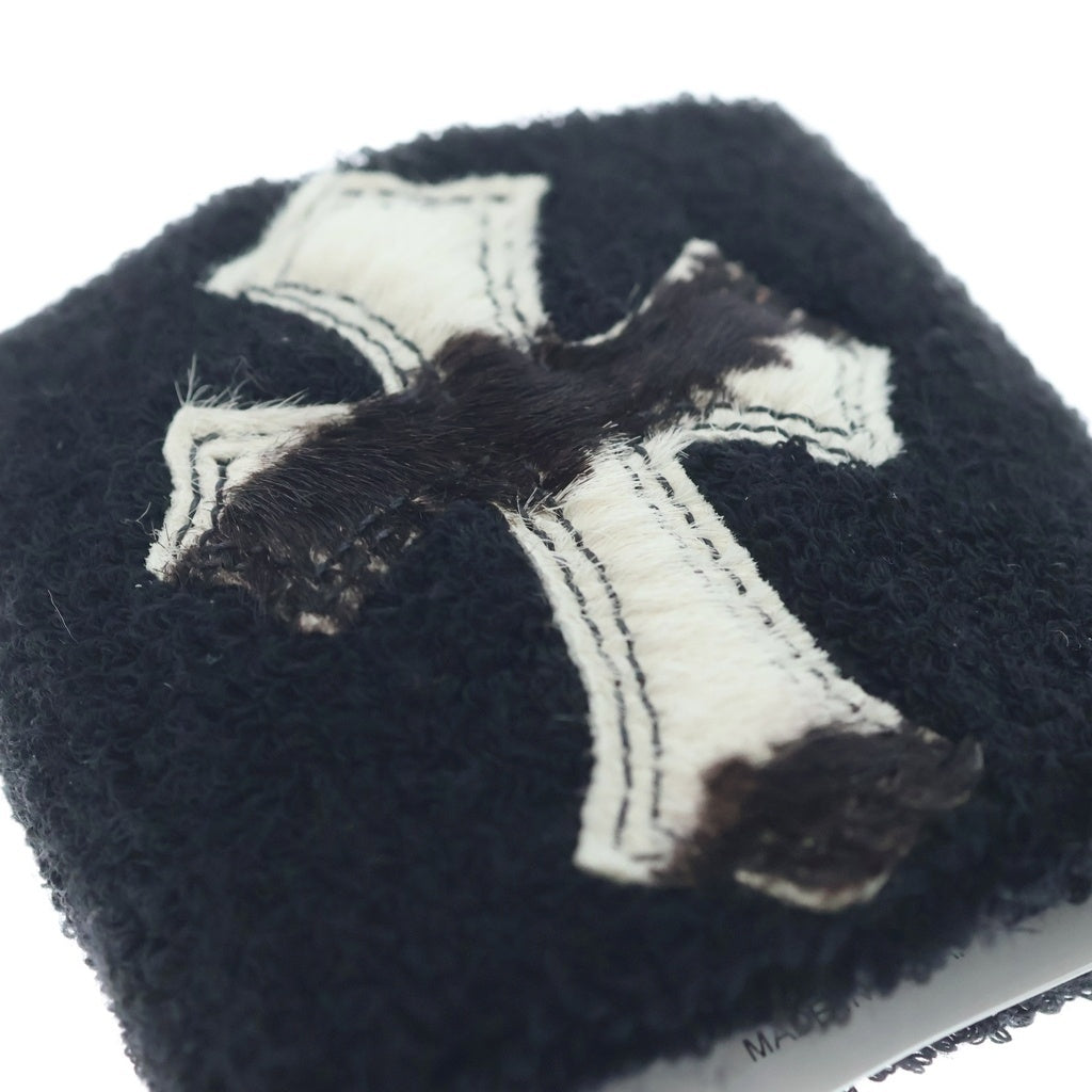 CHROME HEARTS(クロムハーツ) SWEATBAND WRIST ゼブラハラコクロスパッチリストバンド ブラック/ホワイト