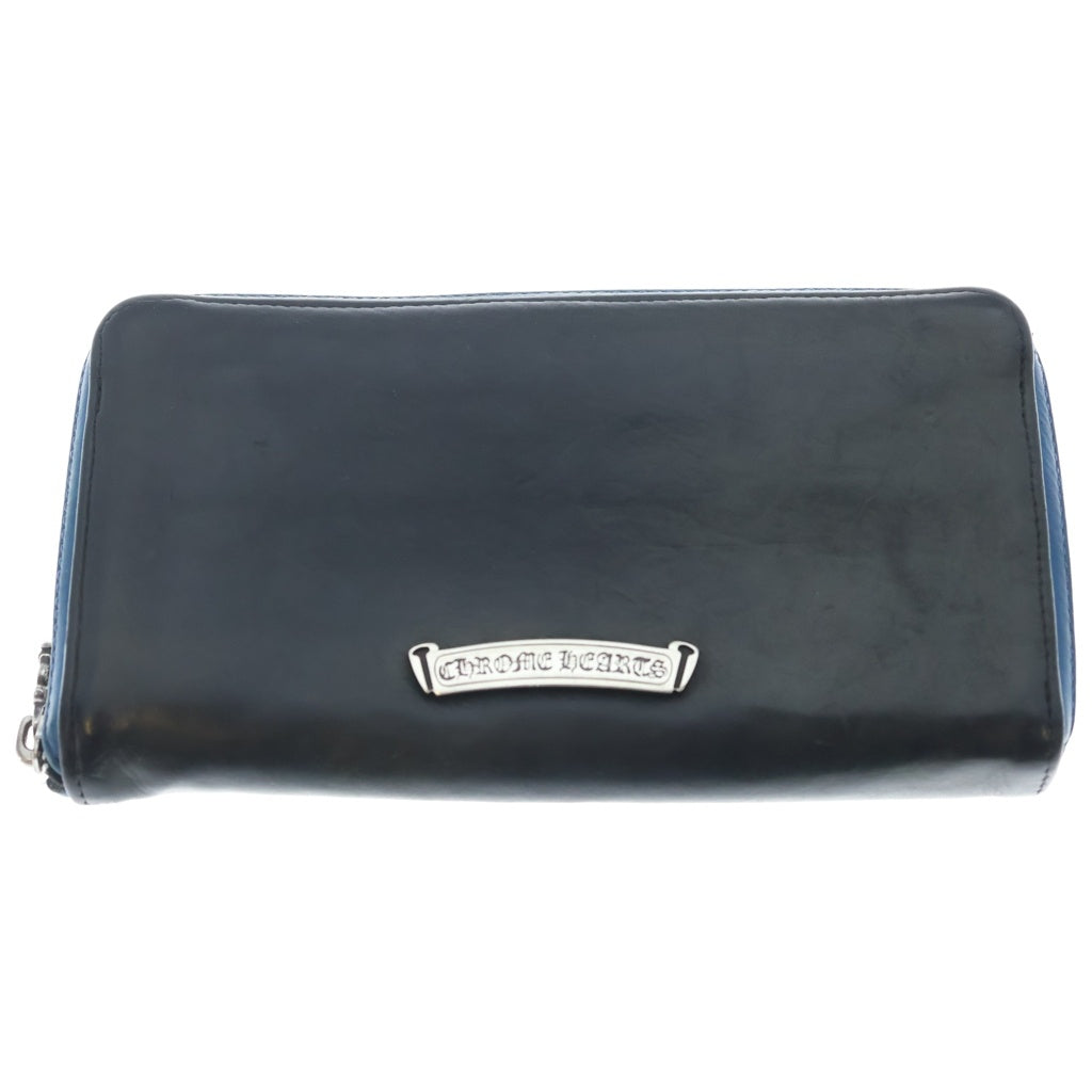 CHROME HEARTS(クロムハーツ) REC F ZIP PARIS LIMITED フィリグリー装飾ラウンドジップ財布 パリ限定 ブラック/ブルー