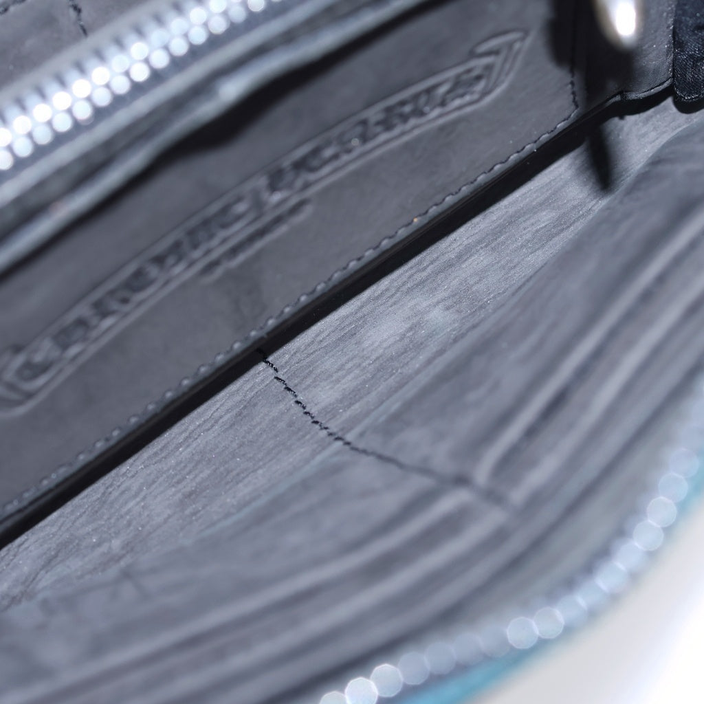 CHROME HEARTS(クロムハーツ) REC F ZIP PARIS LIMITED フィリグリー装飾ラウンドジップ財布 パリ限定 ブラック/ブルー