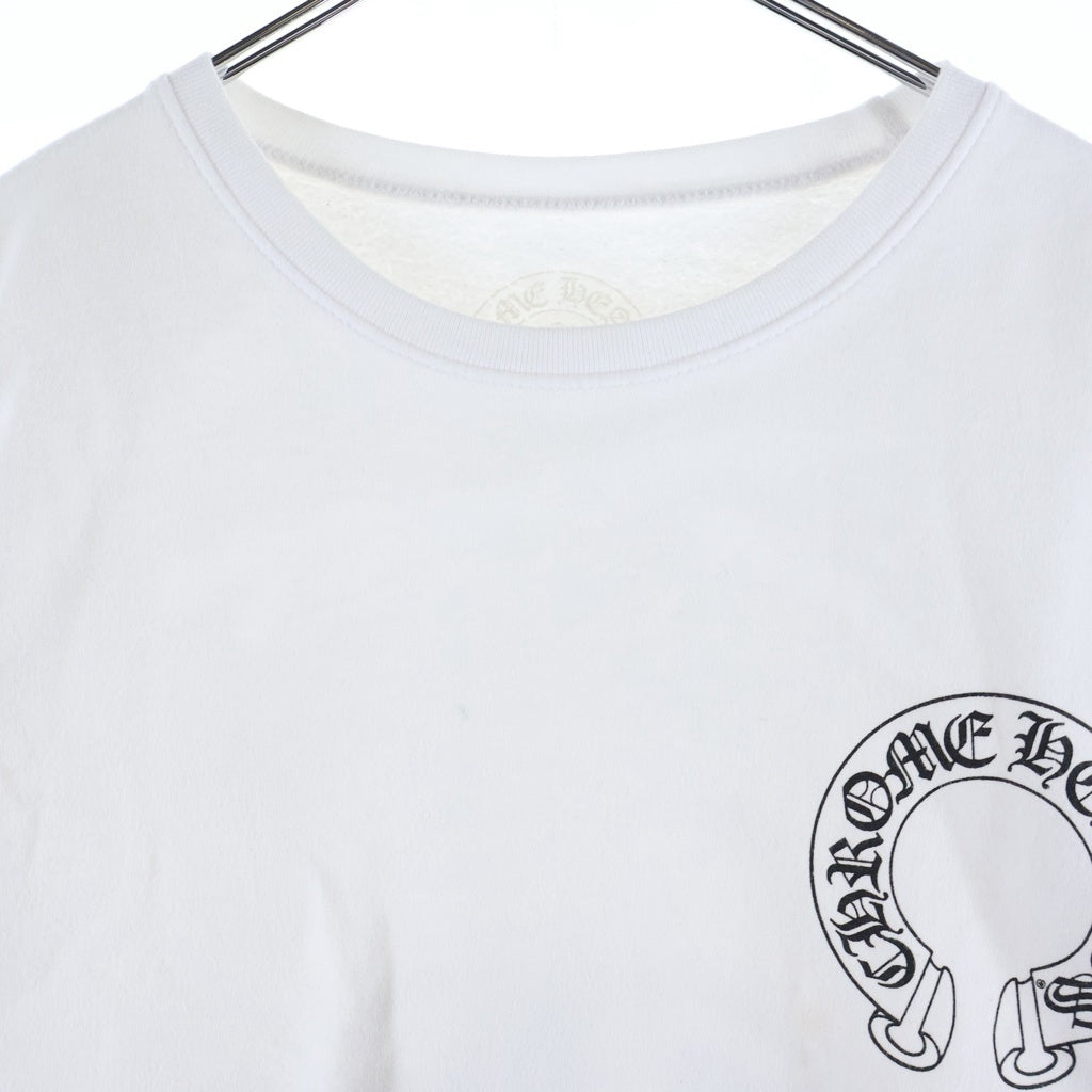 CHROME HEARTS(クロムハーツ) SWTSHRT PLVR バックホースシュー袖フローラルプリントスウェット ホワイト