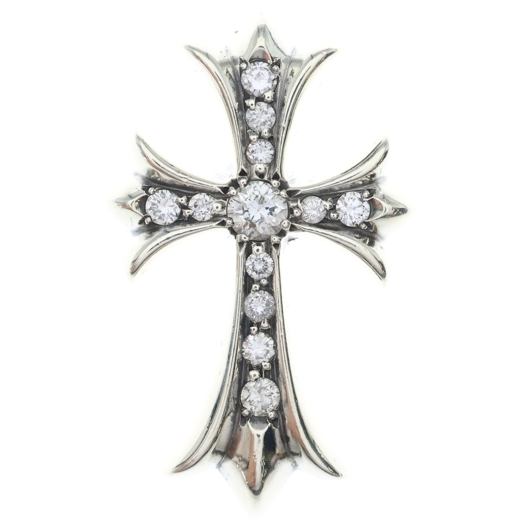 CHROME HEARTS(クロムハーツ) CH CRS SML P D スモールCHクロス PAVEダイヤ シルバーネックレストップ
