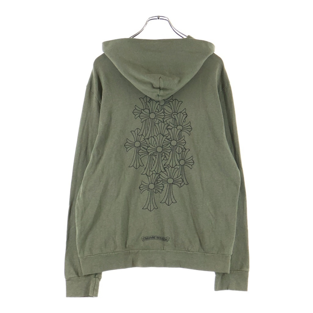 CHROME HEARTS(クロムハーツ) OLD SWTSHRT HD ZIP バックセメタリープリントジップパーカー カーキ