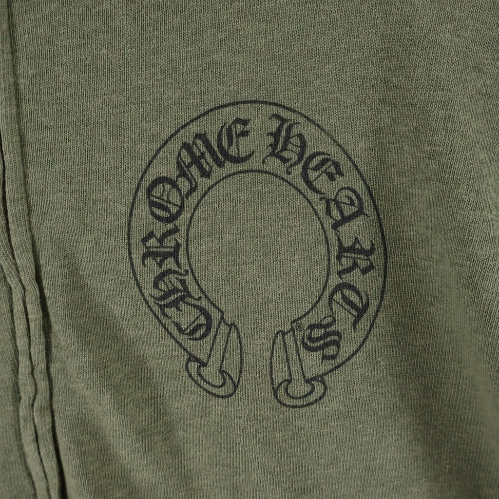 CHROME HEARTS(クロムハーツ) OLD SWTSHRT HD ZIP バックセメタリープリントジップパーカー カーキ