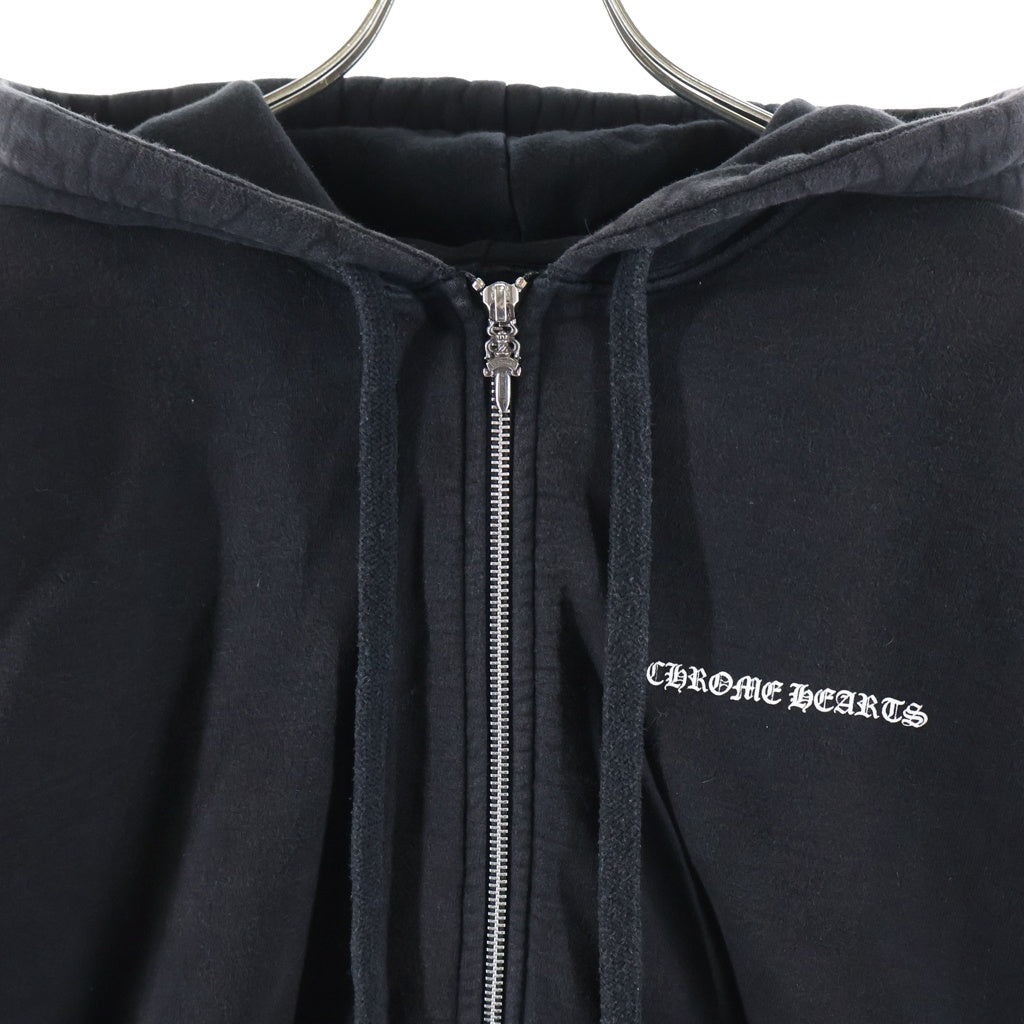 CHROME HEARTS(クロムハーツ) SWTSHRT THRML HD ZIP LTD マリブ限定バックCHプラスプリントジップアップパーカー ブラック/ホワイト