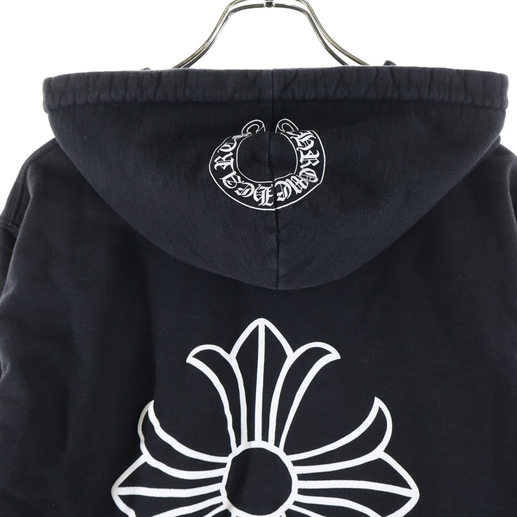 CHROME HEARTS(クロムハーツ) SWTSHRT THRML HD ZIP LTD マリブ限定バックCHプラスプリントジップアップパーカー ブラック/ホワイト