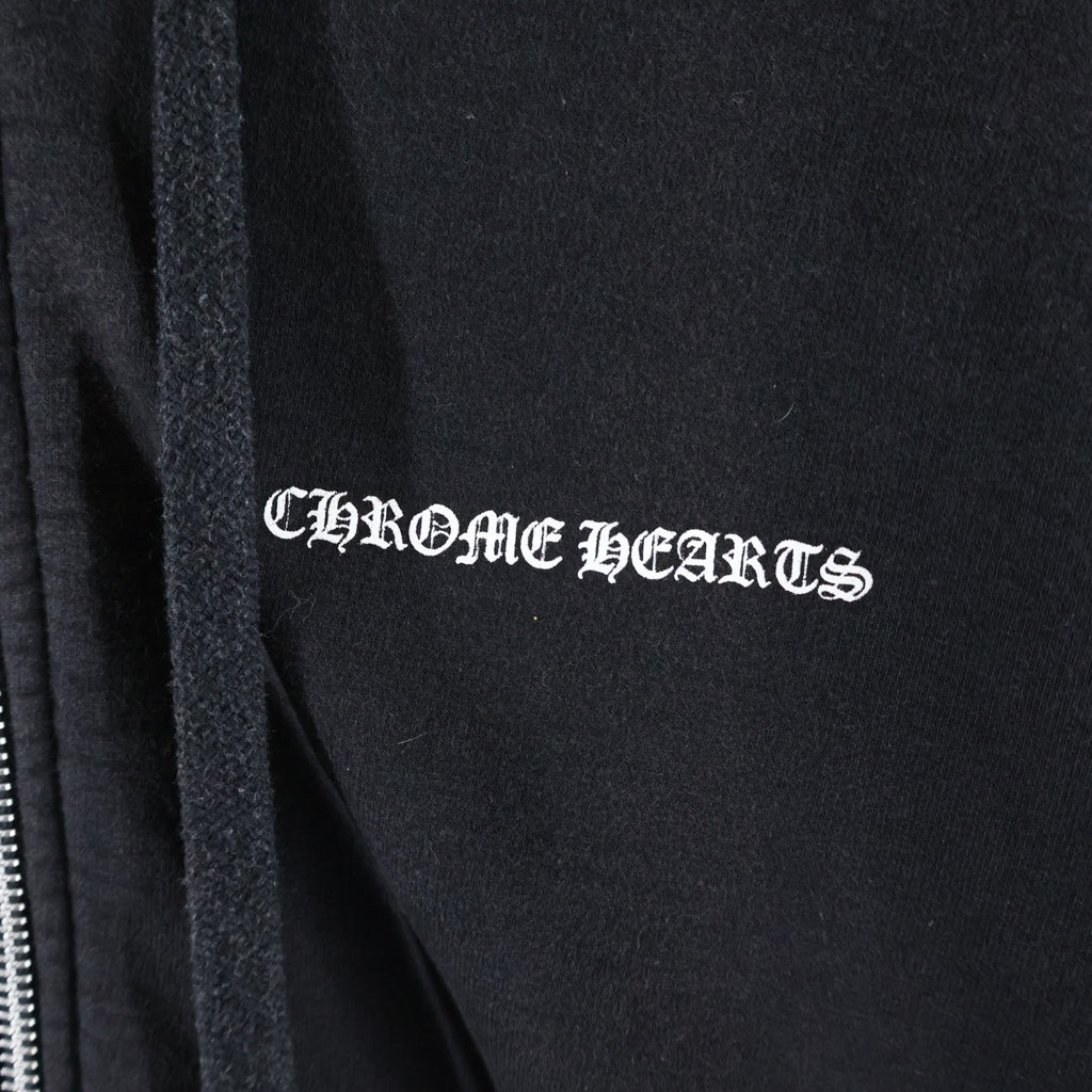 CHROME HEARTS(クロムハーツ) SWTSHRT THRML HD ZIP LTD マリブ限定バックCHプラスプリントジップアップパーカー ブラック/ホワイト