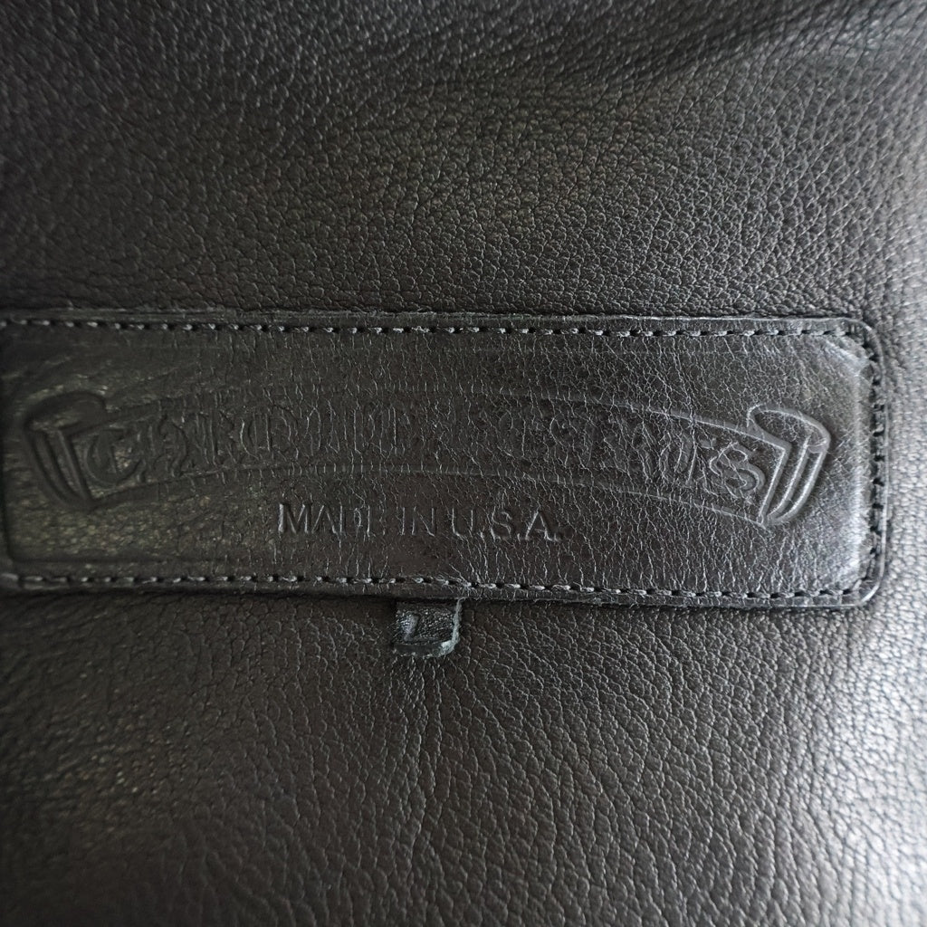 CHROME HEARTS(クロムハーツ) ON TARGET CHロゴパッチレザーボンバージャケットブルゾン ブラック