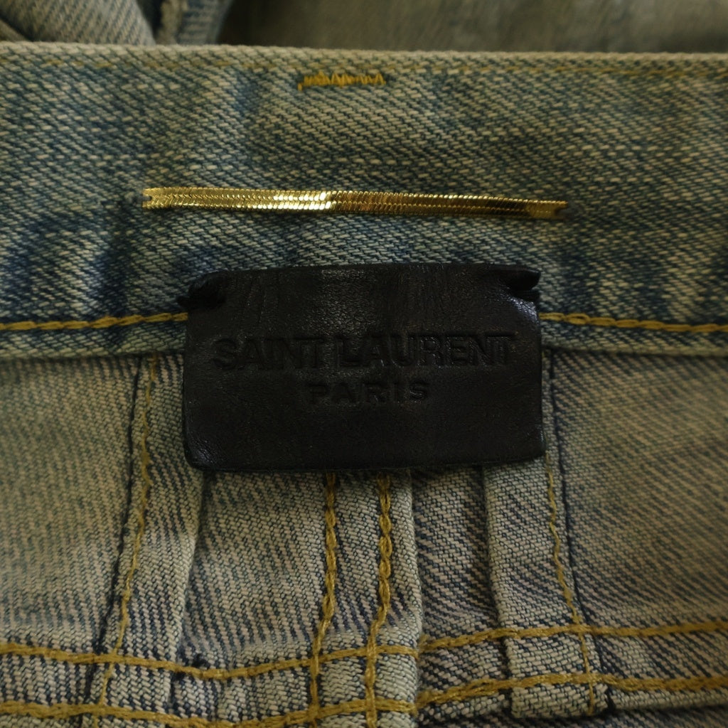 SAINT LAURENT PARIS(サンローランパリ) 14AW 359041 Y479E デストロイクラッシュ加工デニムパンツ インディゴ