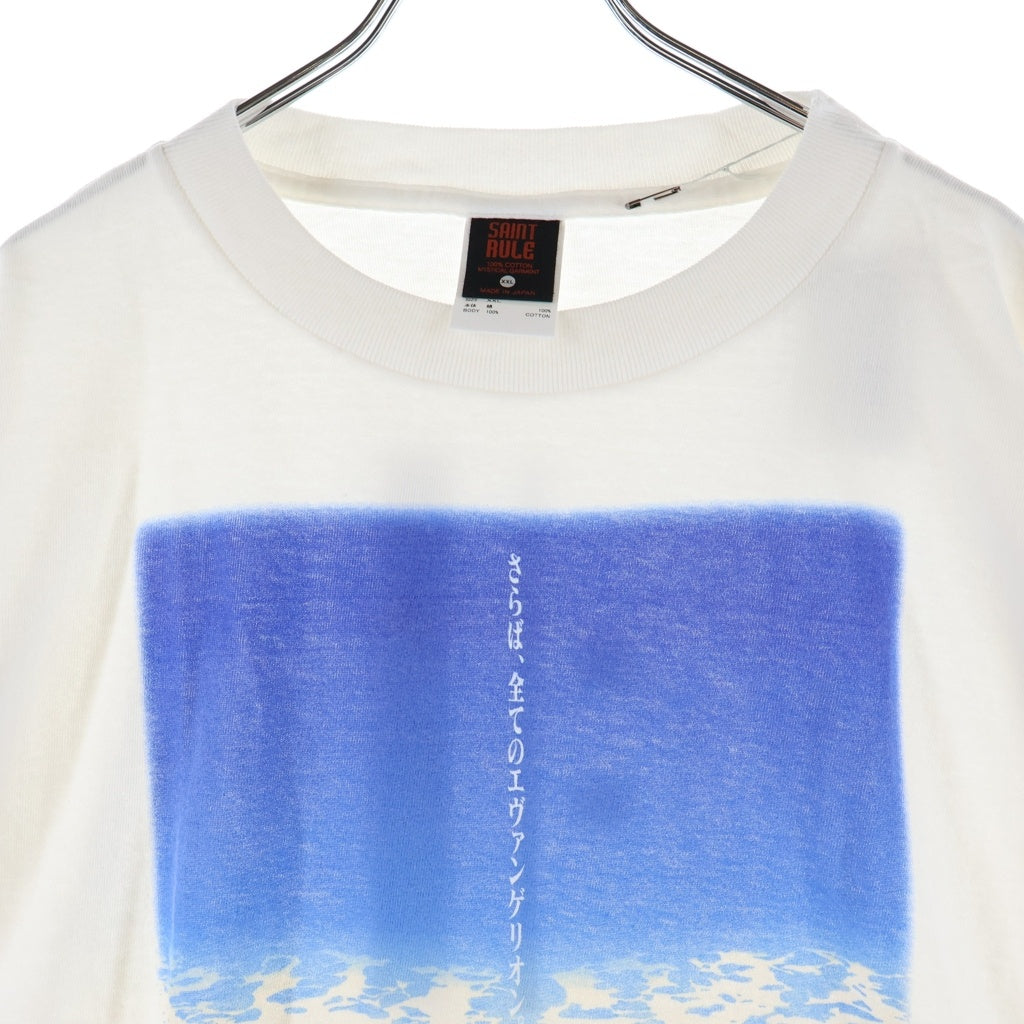 SAINT MICHAEL(セントマイケル) 25SS EVENGELION x GEEKS RULE EV SS TEE フロントプリント半袖Tシャツ カットソー ホワイト