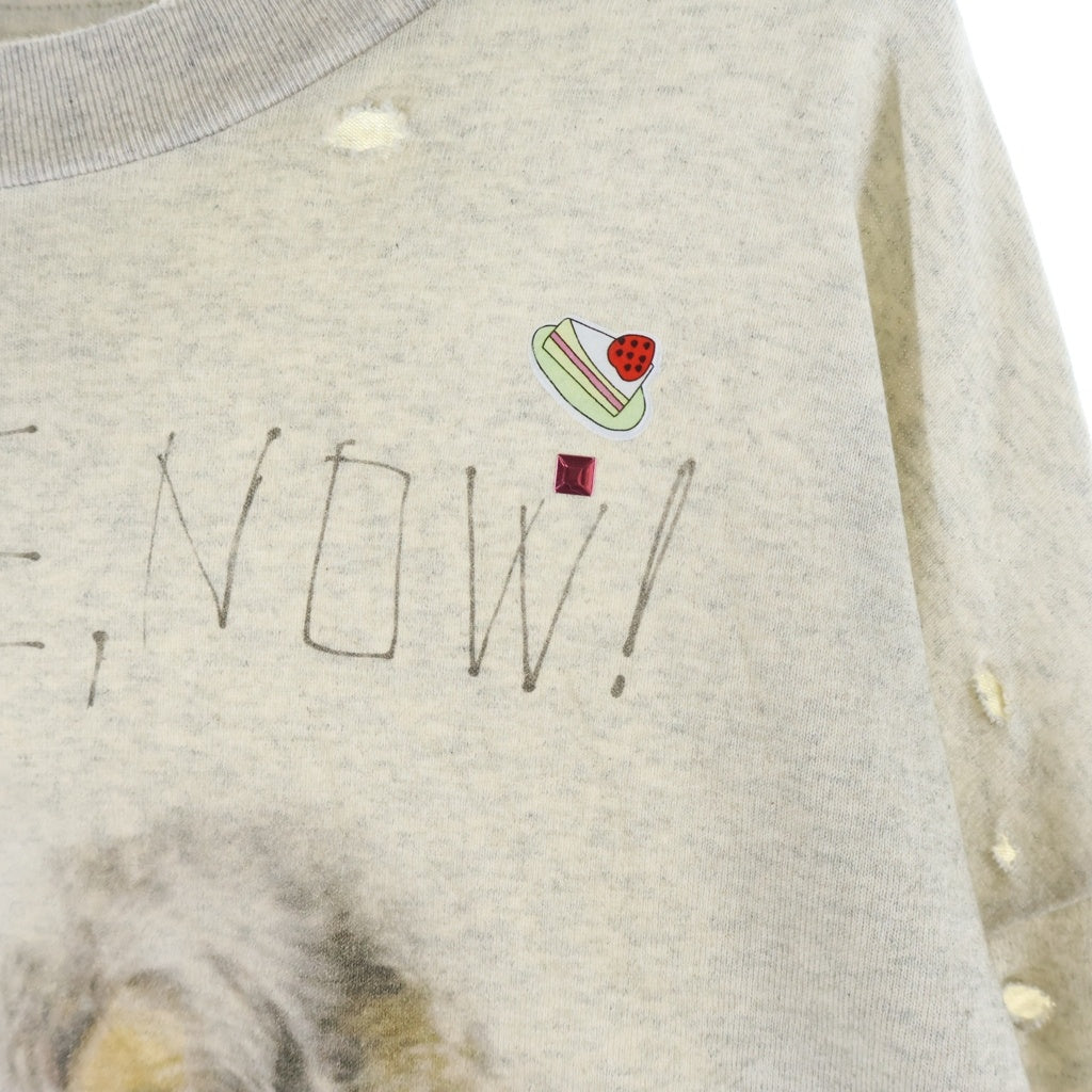 MAISON MIHARAYASUHIRO(メゾンミハラヤスヒロ) Embellished Distressed Long Sleeves Tee ドッグプリント ディストレスド ロングスリーブ Tシャツ
