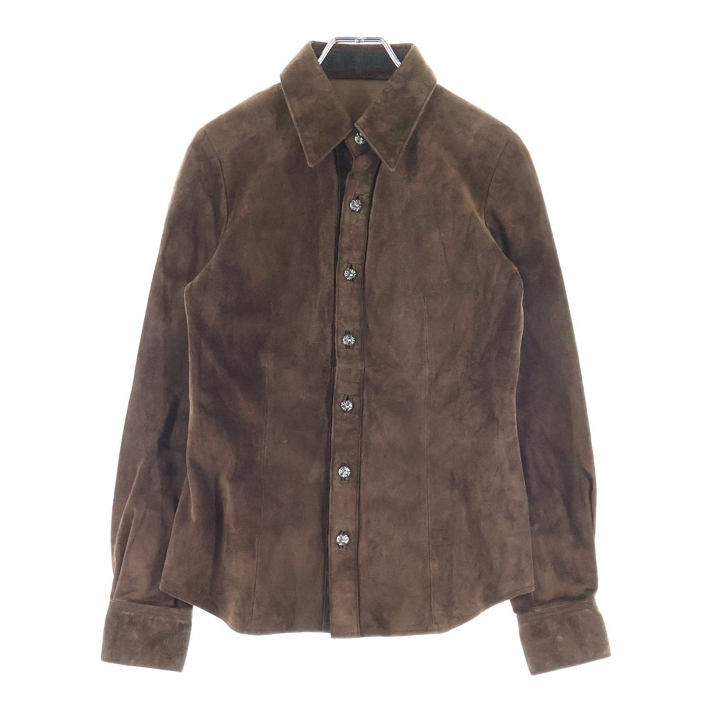 CHROME HEARTS(クロムハーツ) CROSS BALL SUEDE LEATHER JACKET クロスボールボタン スエードレザー ジャケット ブラウン