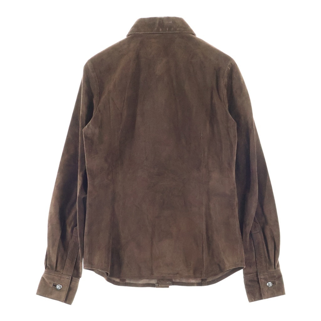 CHROME HEARTS(クロムハーツ) CROSS BALL SUEDE LEATHER JACKET クロスボールボタン スエードレザー ジャケット ブラウン