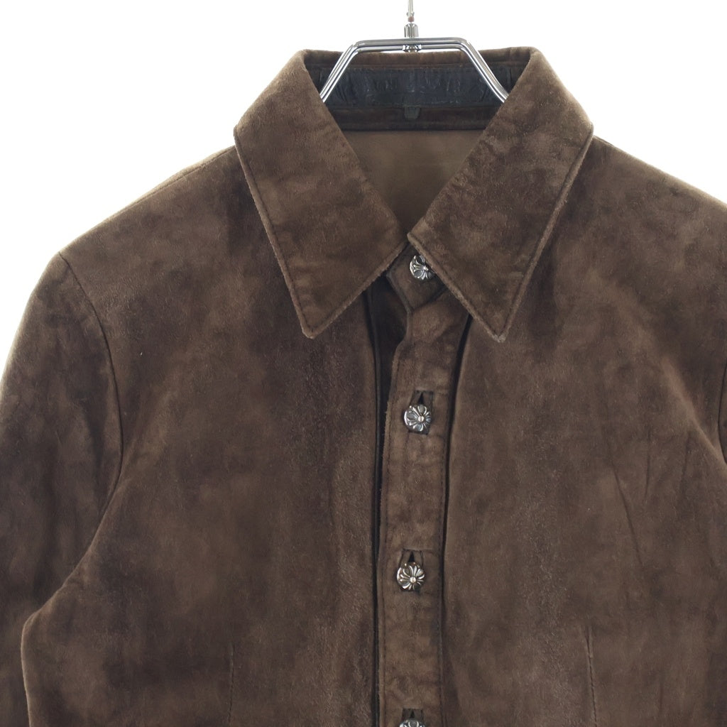 CHROME HEARTS(クロムハーツ) CROSS BALL SUEDE LEATHER JACKET クロスボールボタン スエードレザー ジャケット ブラウン