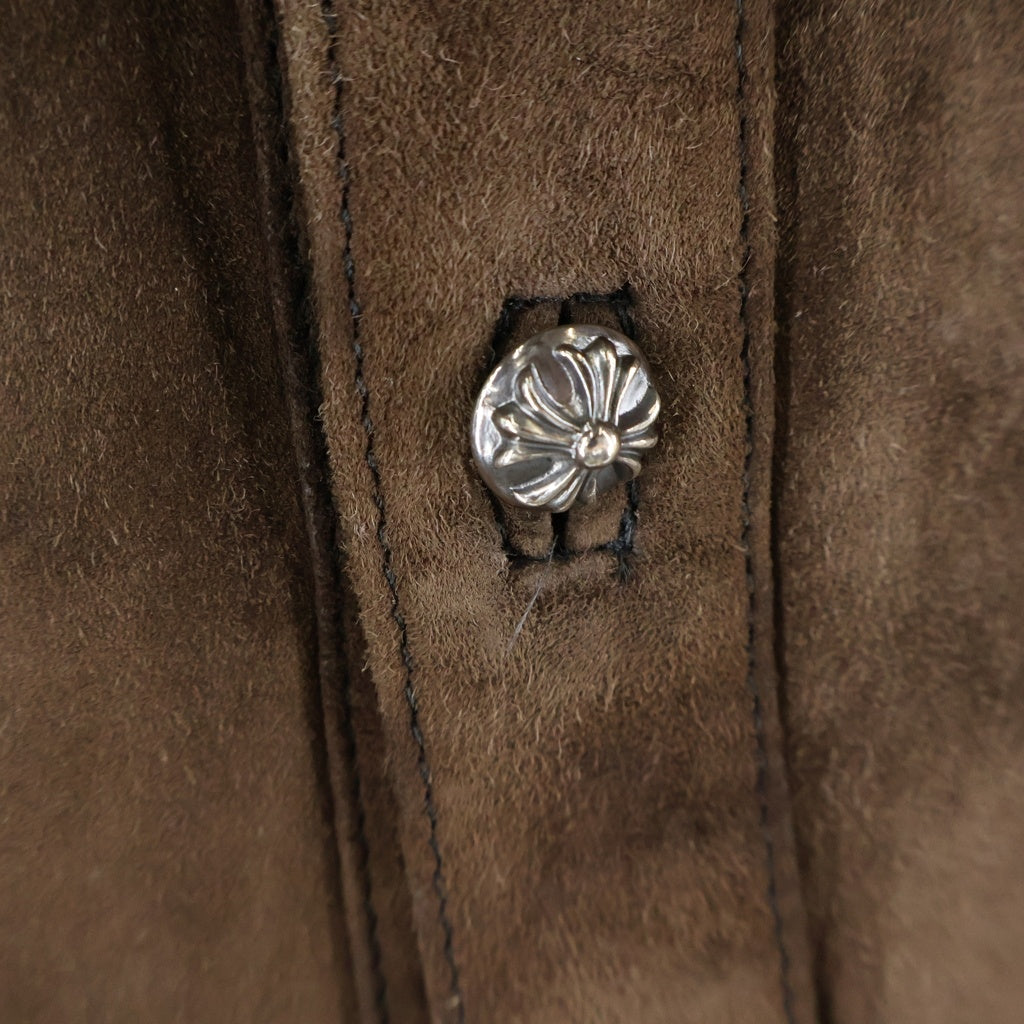 CHROME HEARTS(クロムハーツ) CROSS BALL SUEDE LEATHER JACKET クロスボールボタン スエードレザー ジャケット ブラウン