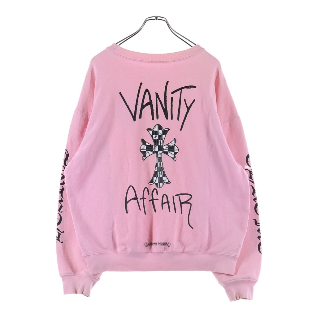 CHROME HEARTS(クロムハーツ) PPO VANITY AFFAIR HD PLVR MATTY BOYバックプリントクルーネックスウェット ピンク/ブラック