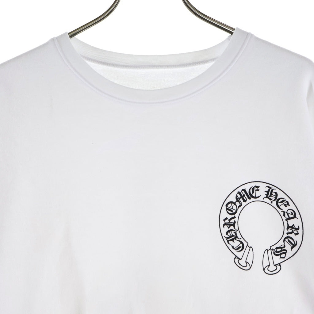 CHROME HEARTS(クロムハーツ) SWTSHRT PLVR 袖フローラルバックホースシュープリントスウェット ホワイト