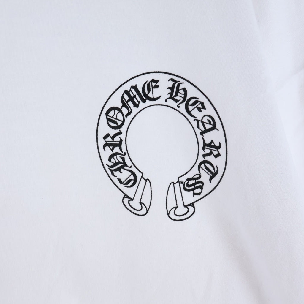 CHROME HEARTS(クロムハーツ) SWTSHRT PLVR 袖フローラルバックホースシュープリントスウェット ホワイト