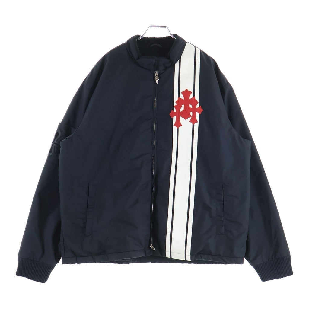 CHROME HEARTS(クロムハーツ) RACING セメタリーパッチ付き 裏地ボア レーシング ナイロンジャケットブルゾン ブラック/ホワイト/レッド